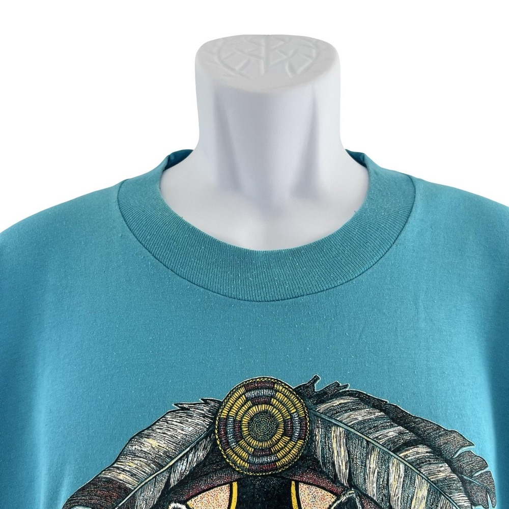 Vintage Wolf Dreamcatcher Shirt Mens 2XL New Hampshire Native Graphic 90s Tee - Picture 3 of 15